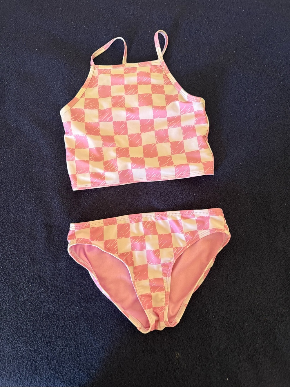 GAP Pink and Cream Checkered Bikini Set